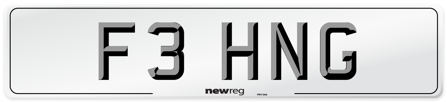 F3 HNG Number Plate from New Reg